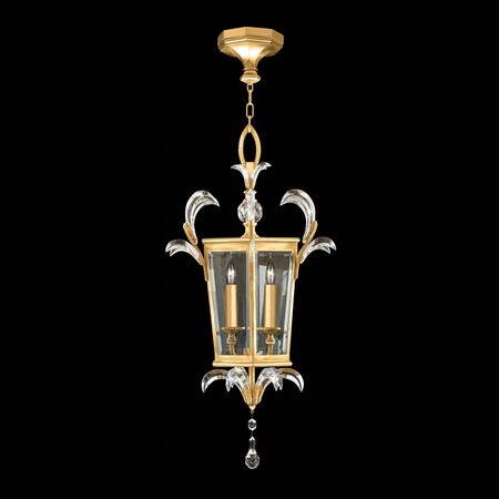 Fine Art Lamps Beveled Arcs Pendant, Square, 3-Light, Gold Leaf, 22"W (705440-SF3 NJ0U) 705440-SF3